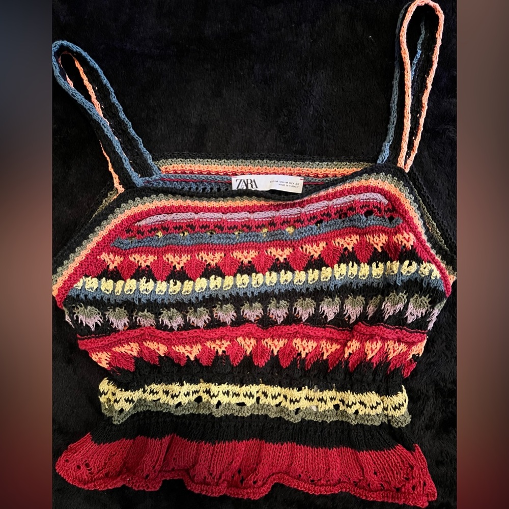 Zara knit crop sweater top